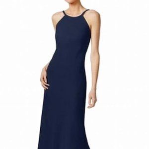 Calvin Klein Women's Halter Neck Crepe Gown